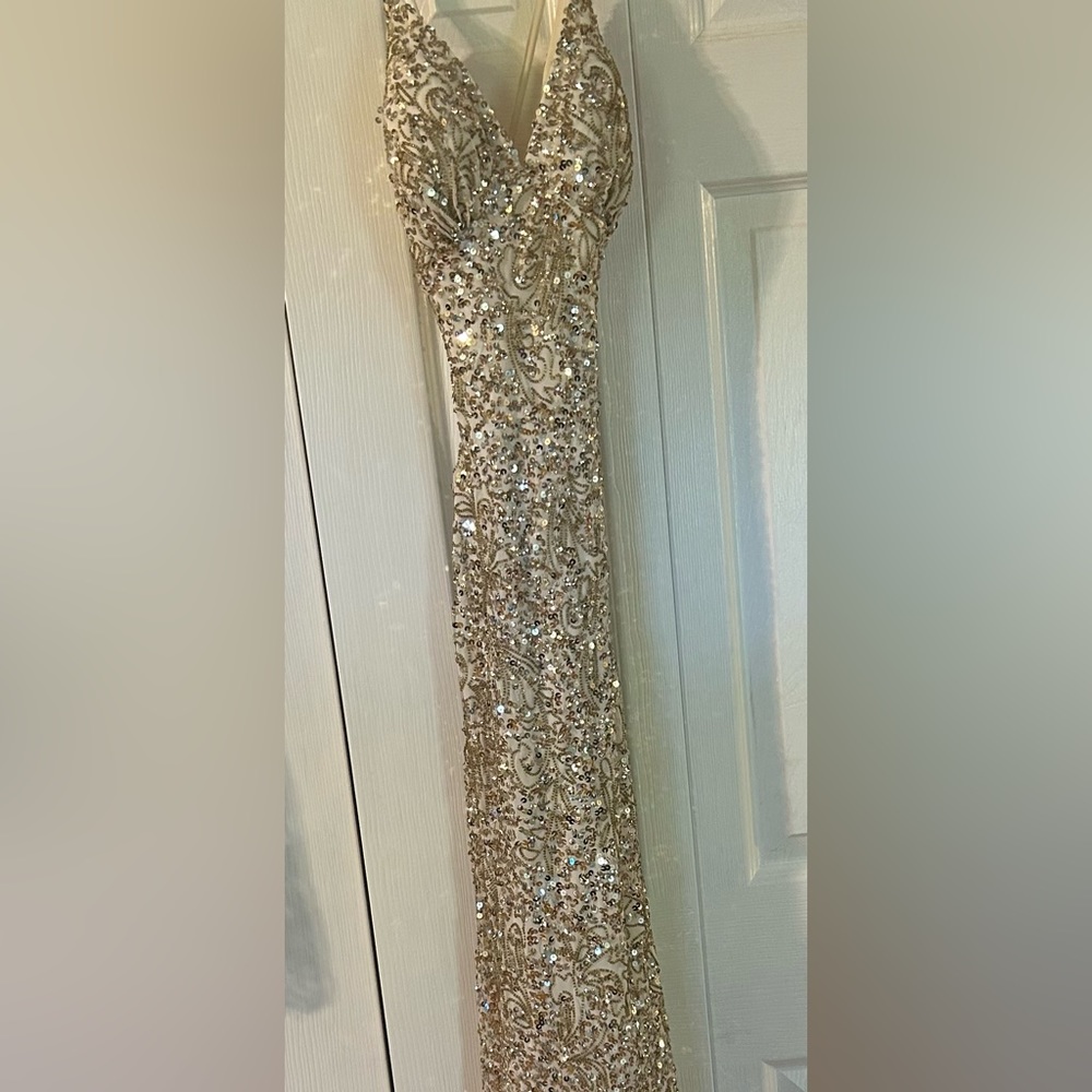 Gold prom dress